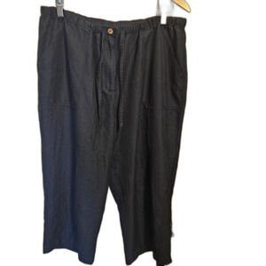 Caribbean Joe Black Crop Pants Coastal Grandma Chic Casual size 1X